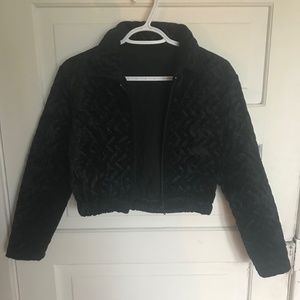 Quilted velvet bomber S